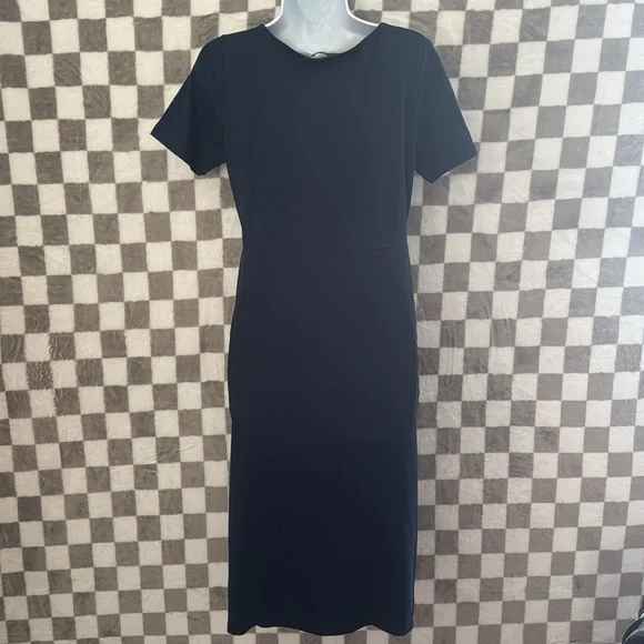 Mast & Harbour Women’s Navy Blue Solid Sheath Dress Size M/Medium - Picture 4 of 13